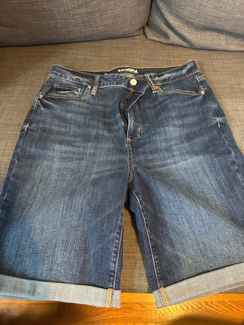 Sonoma Dark Blue Denim Boyfriend Bermuda Shorts